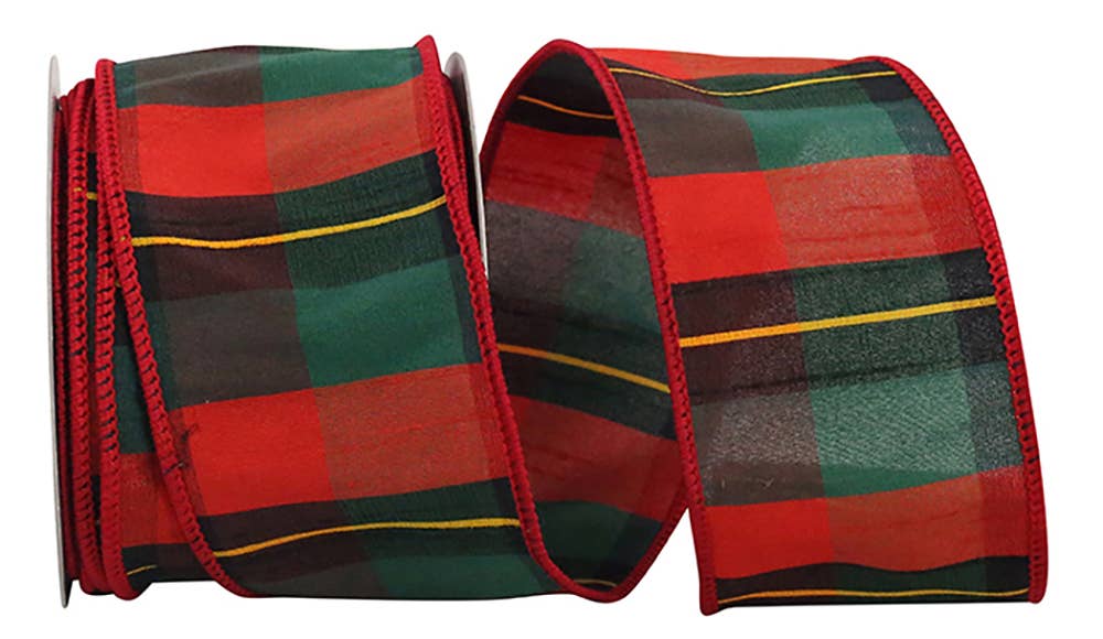 RELIANT RIBBON - Wholesale Ribbon - Gift Wrapping - Jordan Reserve Plaid Wired Edge, 2-1/2 In, 10 Yards0