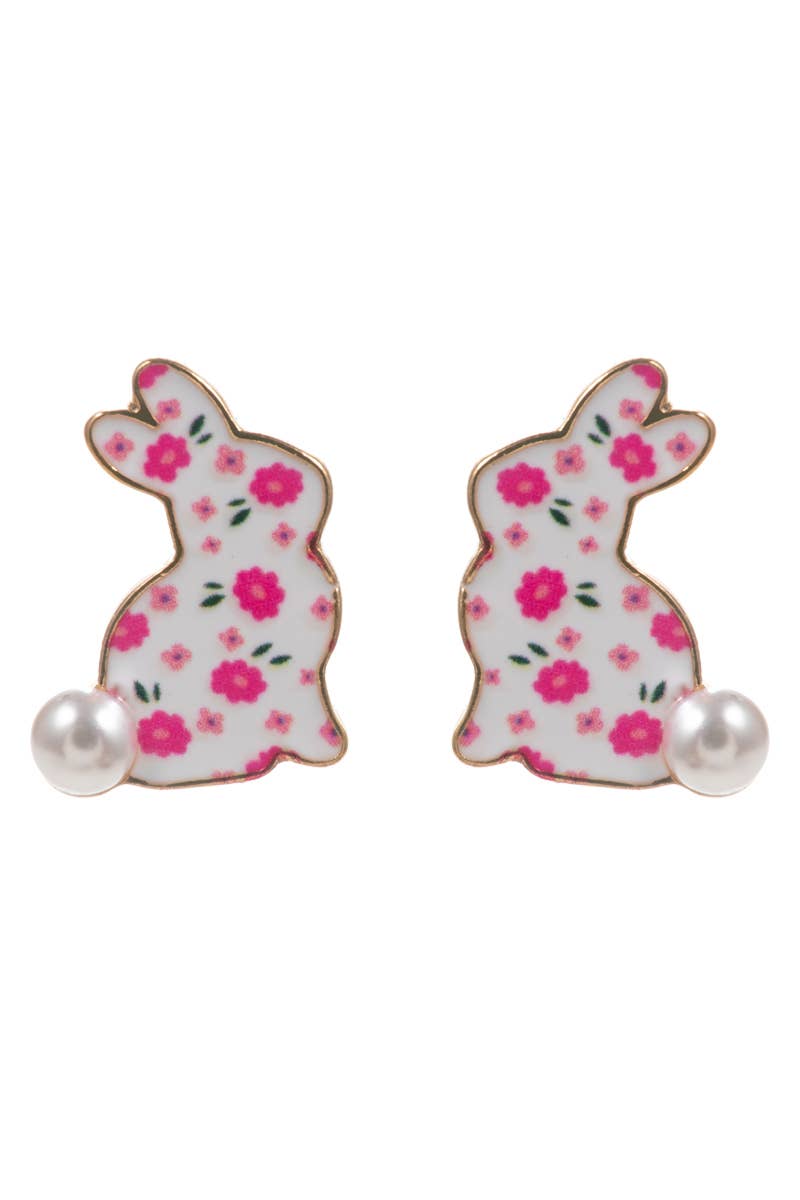 Designature New York - Wholesale Stud/Post Earrings - Easter Bunny Enamel Pattern Titanium Post Earrings5