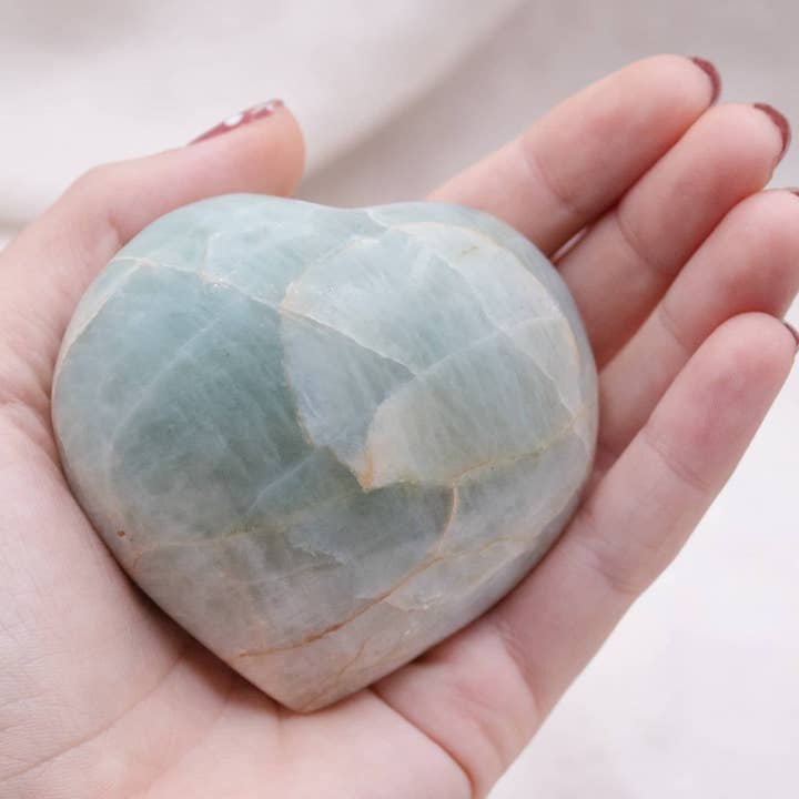 Rare Green Moonstone Hearts - 1 of a Kind - AAA Premium Quality for wholesale by Tiny Rituals