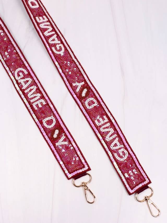 Game Day Sequin Strap BURGUNDY for wholesale by Caroline Hill