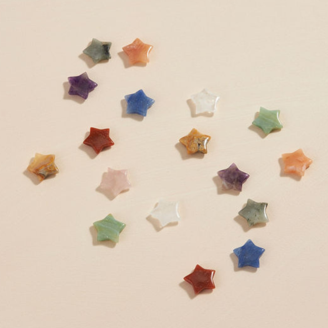 GeoCentral - Wholesale Spiritual Stone/Crystal - Assorted Carved Crystal Stars - 36 pcs ⭐2