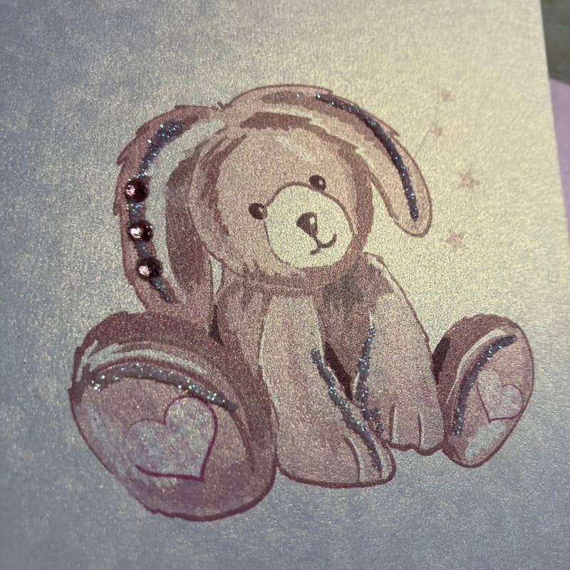 White Cotton Cards – wholesale Everyday greeting card – Blank Card - Pink Bunny (P23-26)1