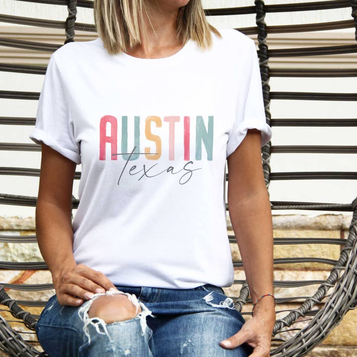 Clairmont & Co - Wholesale Screen Printed T-Shirt - Women's - Custom City Shirt, Graphic T-shirts, Watercolor City