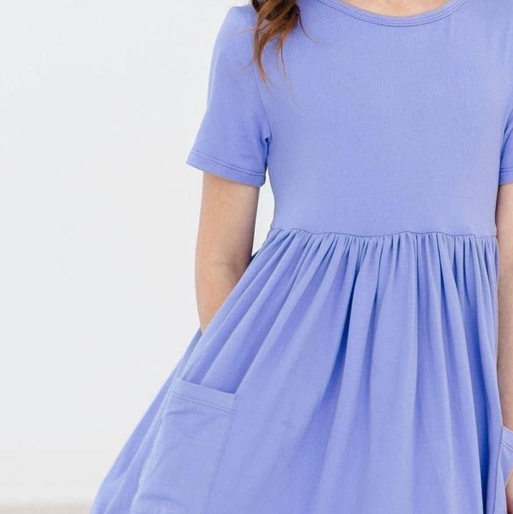 Mila & Rose - Wholesale Dress - Kids - Periwinkle S/S Pocket Twirl Dress