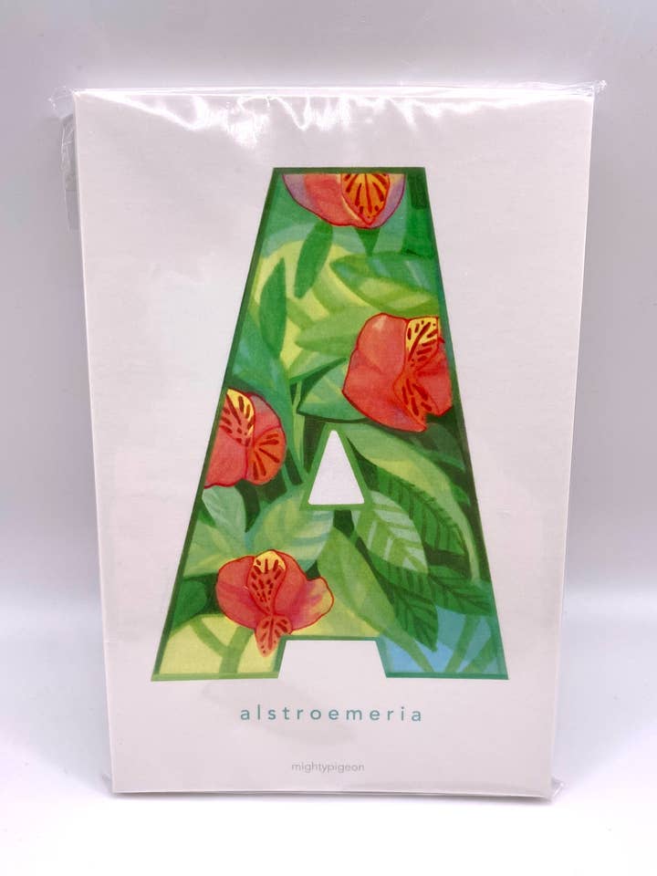 Floral ABCs Postcard Print Set of 26 for wholesale by mightypigeon