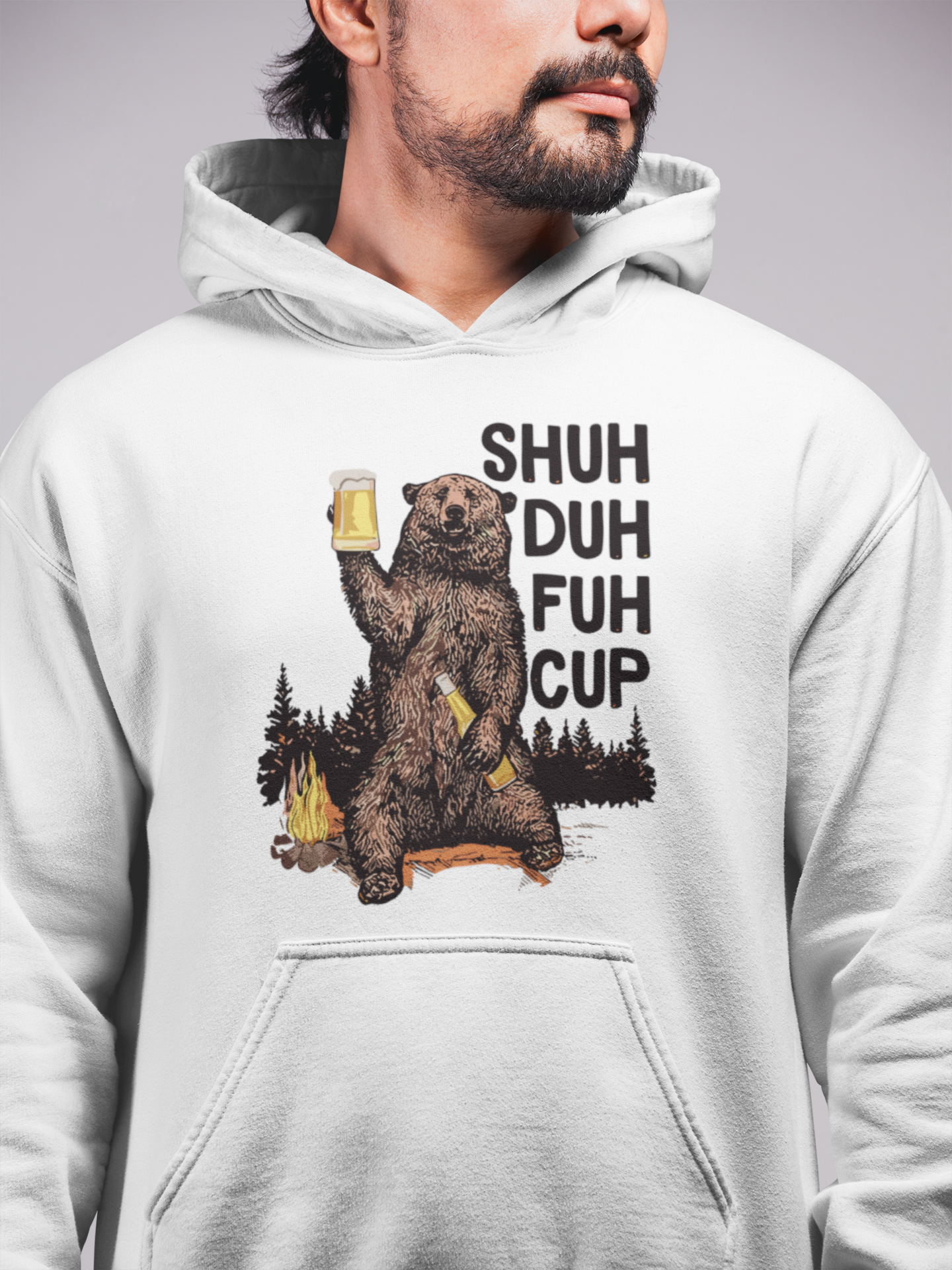 Hunt Hook Eat - Wholesale Hoodie - Unisex - STFU Bear Hoodie2