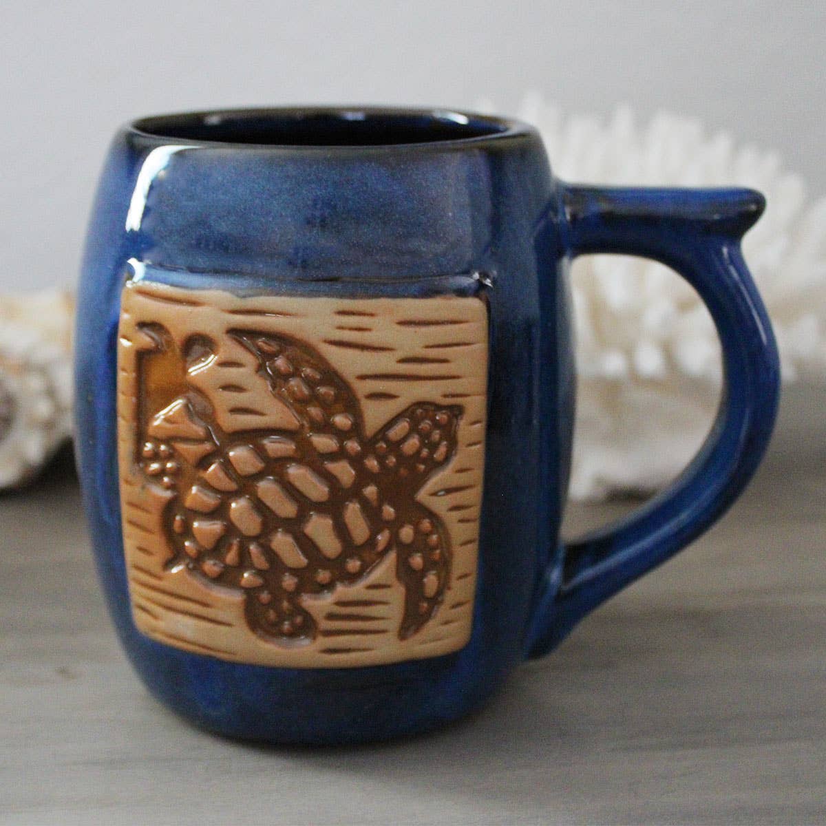 CB Home Collection - Wholesale Coffee Mug - Sea Turtle Blue Glazed Stoneware Mug0