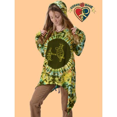 Grateful Dead Terrapins Tye Dye Spandex Blend Hooded Dress for wholesale by Gypsy Rose