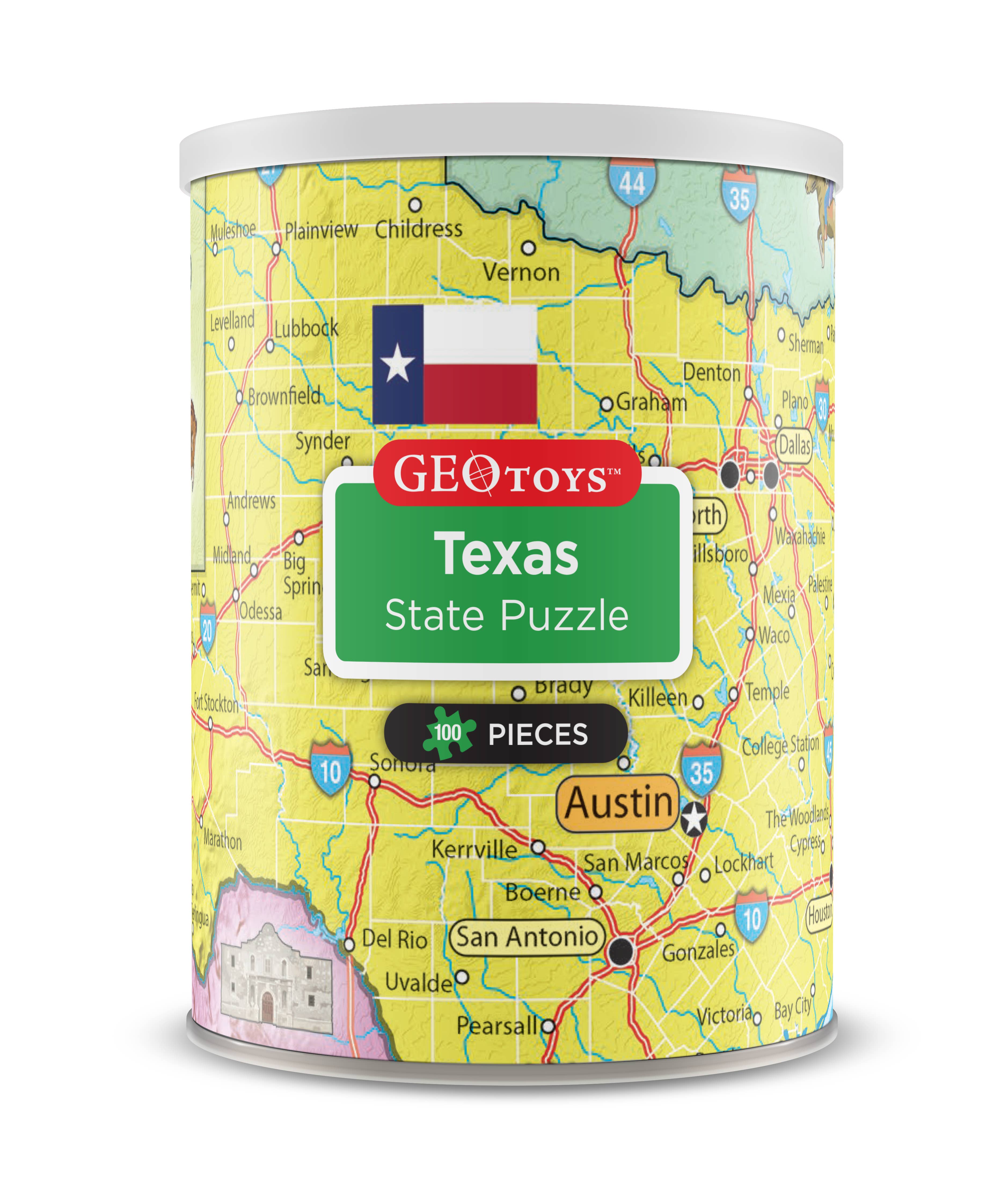 Geotoys - Wholesale Puzzle - Kids - Geotoys 100 piece Mini Puzzle - Texas