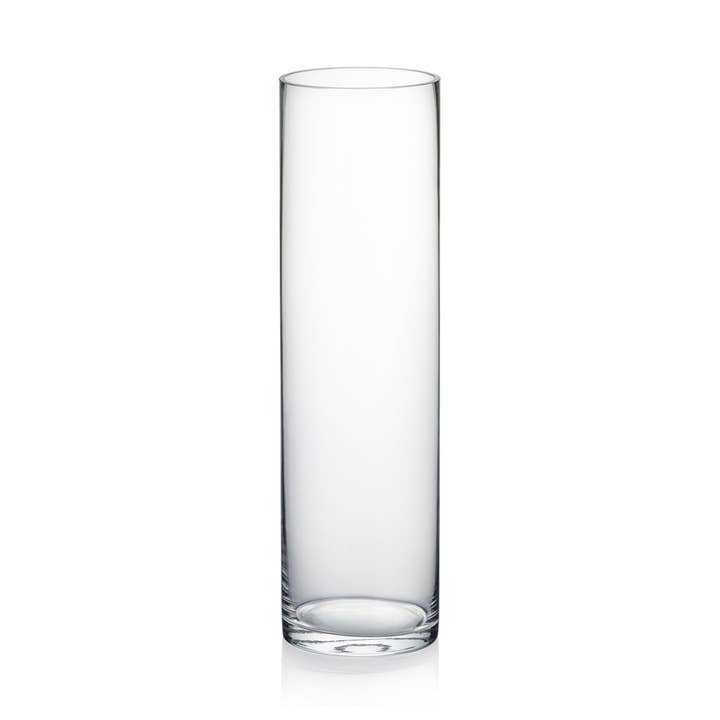 WGV Clear Cylinder Glass Vase - 4" x 14"H for wholesale by WGV International
