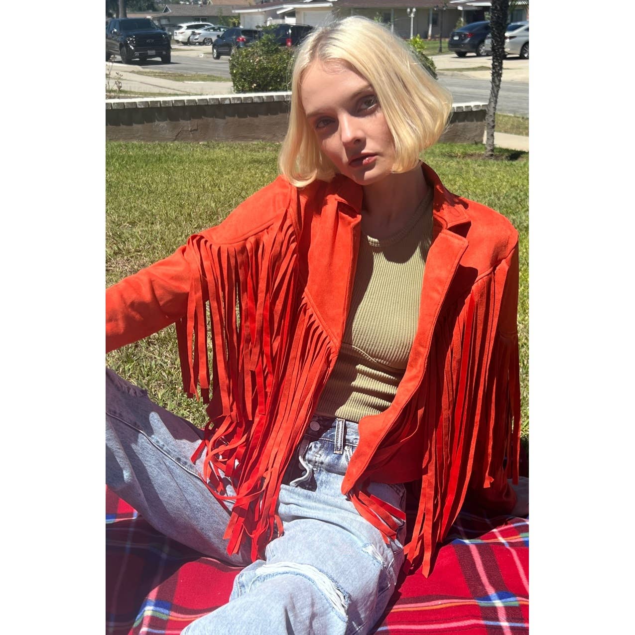 Mapcie - Wholesale Jacket - Women's - SUEDE JACEKT WITH FRINGE DETAIL0