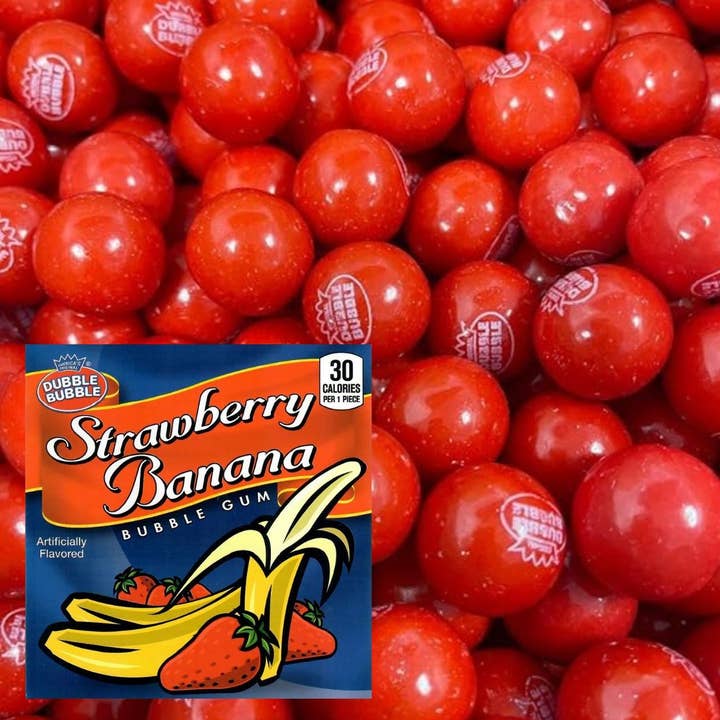 I Got Your Candy - Venta al por mayor Chicles - Dubble Bubble Bolas de Chicle de Fresa y Plátano a Granel - 6,65 kg