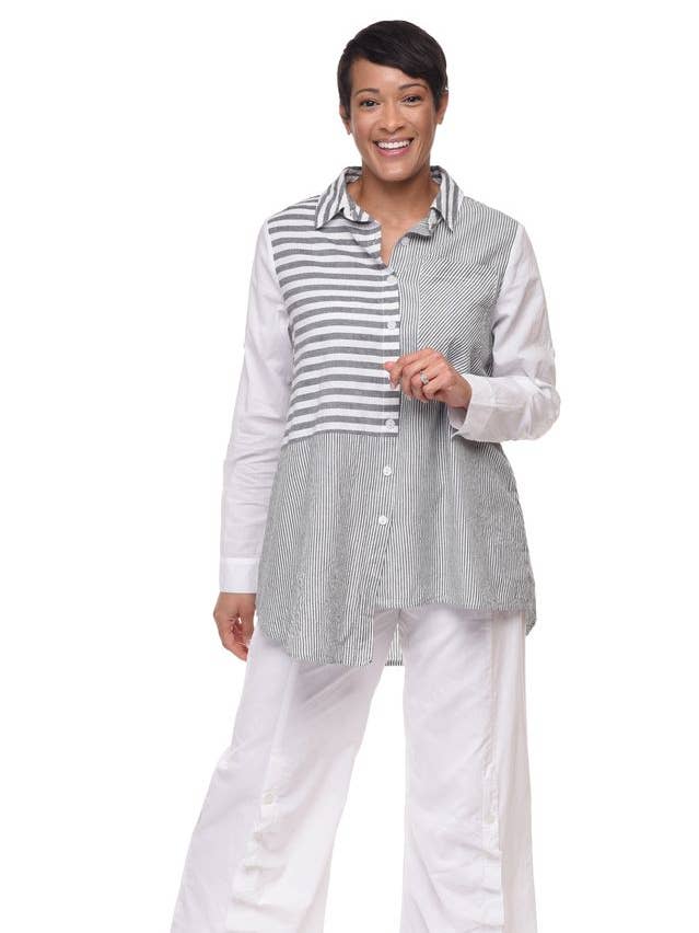 CV1178 Cooper Top i Ticking Stripe* for engroshandel hos Tulip Clothing