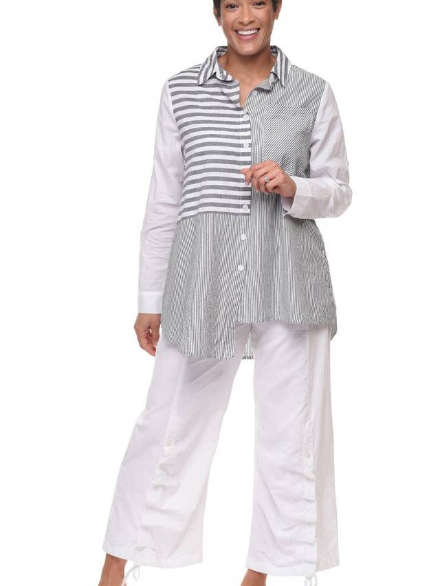 CV1178 Cooper Top in Ticking Stripe* for wholesale by Tulip Clothing