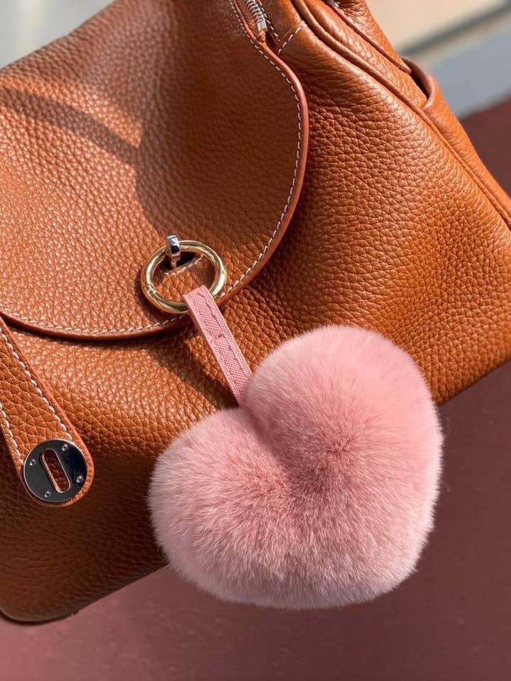 Heart Shaped Faux Mink Pandent Key Ring SKAC4104 for wholesale by Sweetkama