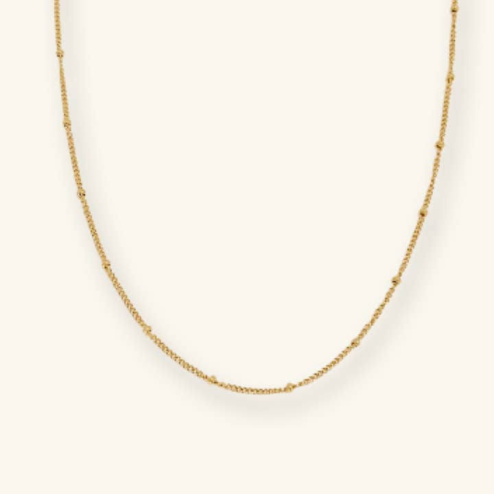 18k Stainless Steel Gold Beaded Chain Tarnish Free for wholesale by Elyse Jewelry