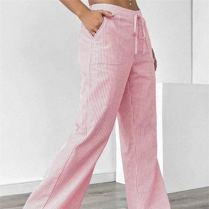 UZ Wholesale Store - Wholesale Pants - Women's - Casual Striped Trousers- Versatile And Stylish3