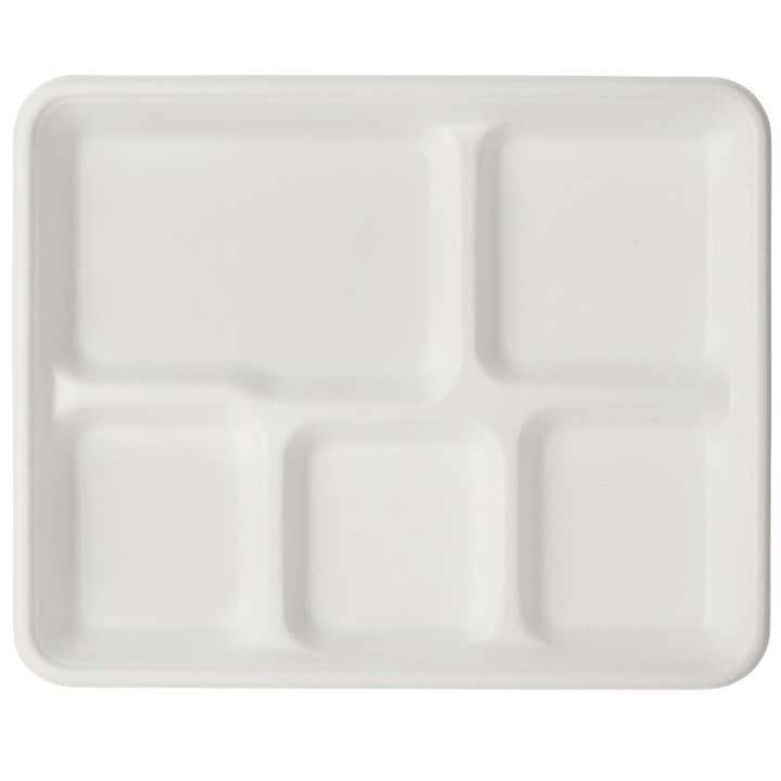 Brheez - Wholesale Serving Tray - Bagasse Fiber School Trays - White