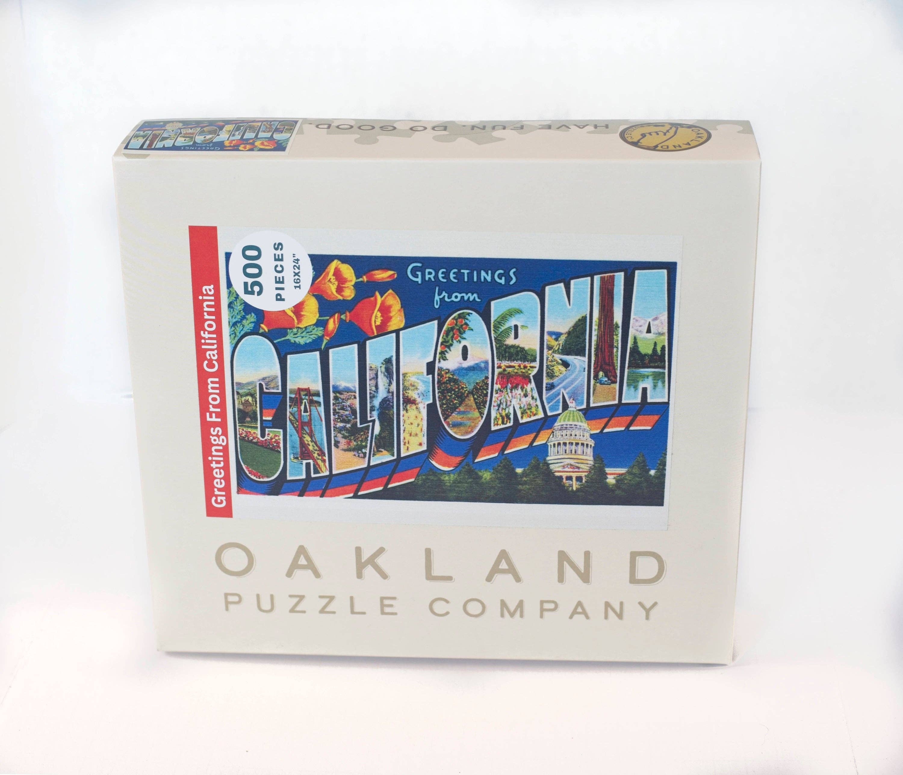 Oakland Puzzle Company - Wholesale Puzzle - Adult - Greetings from California 500-piece Jigsaw Puzzle1