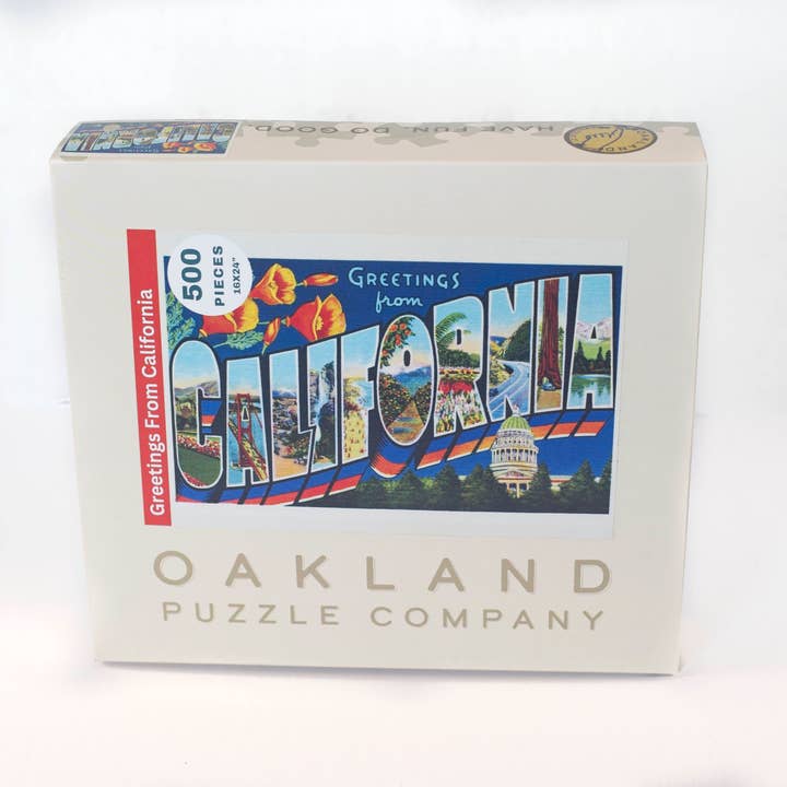 Oakland Puzzle Company - Wholesale Puzzle - Adult - Greetings from California 500-piece Jigsaw Puzzle1