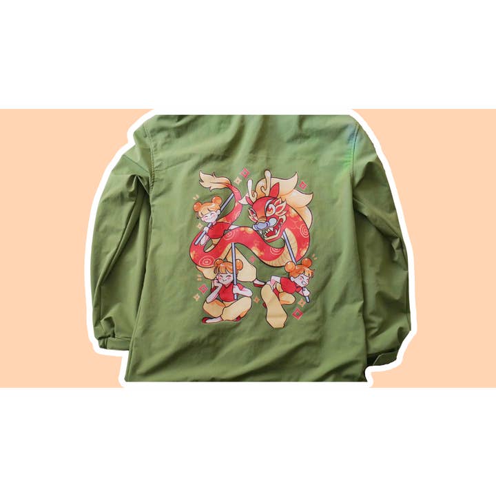 Euphoric Sun Inc – Engroshandel Jakke - Dame – Grøn Dragon Year Cargo Jakke