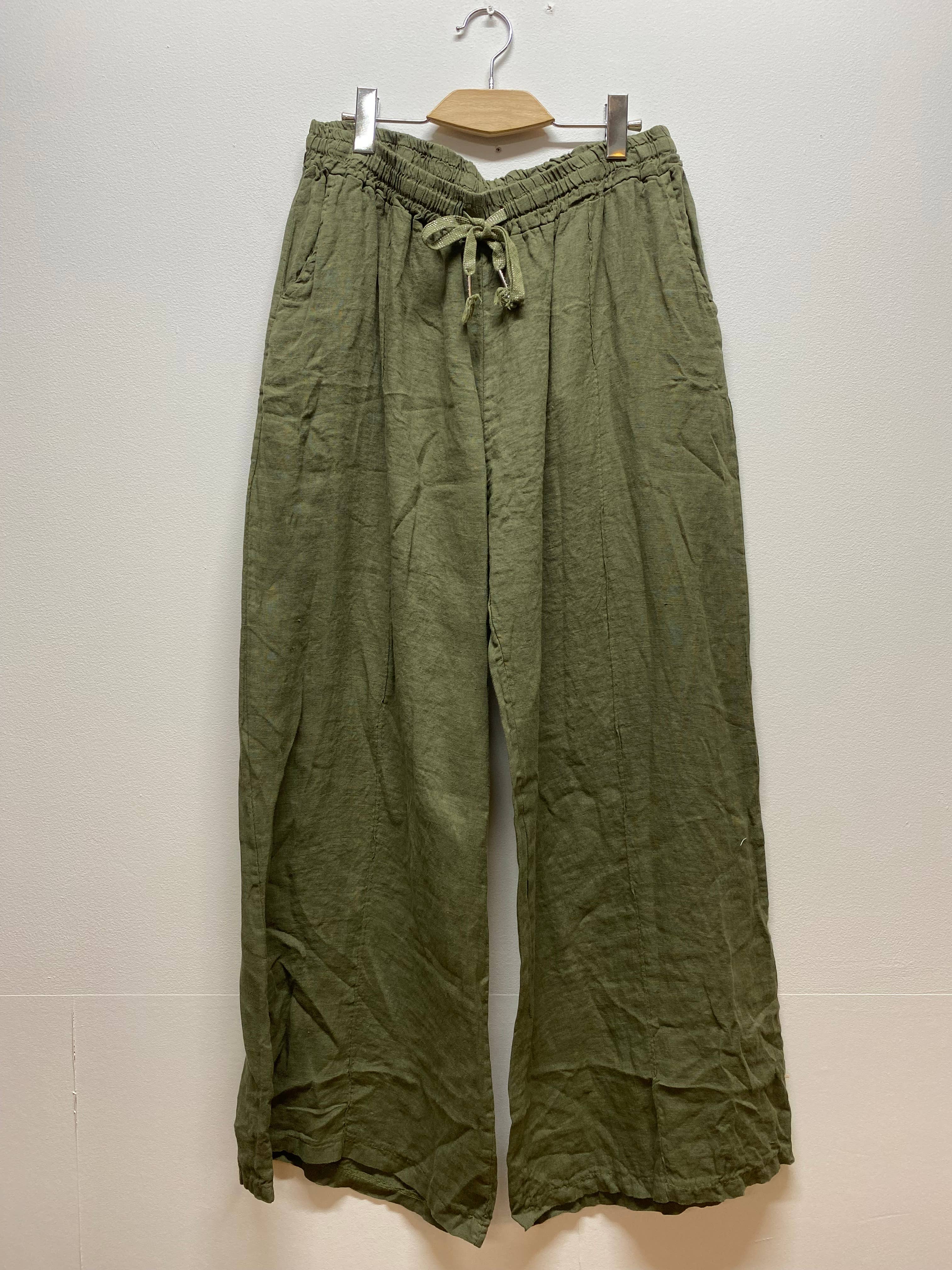 ORNELLA PARIS - Vente Pantalon – femme - pantalon coupe large  en lin grande taille BLL-PT7900L2