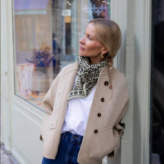 Love Explorers - Wholesale Head Scarf - Women's - Leopard scarf - My essential large khaki Leo