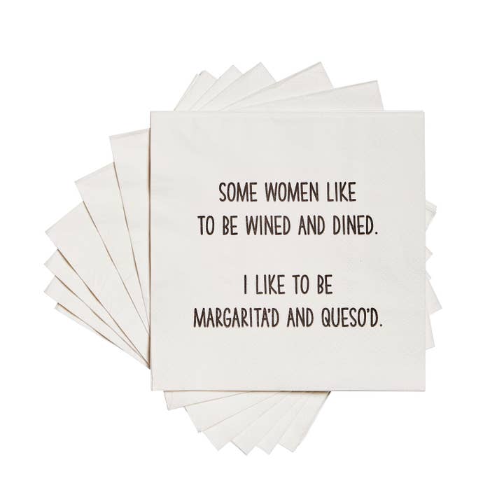 ellembee gift - Wholesale Disposable Napkin - Some women like to be wined and dined Cocktail Napkins