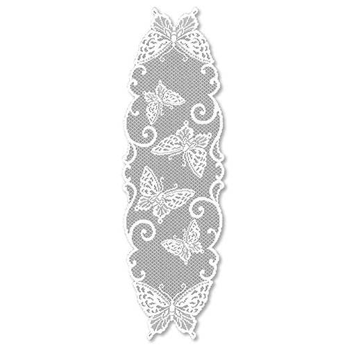Heritage Lace - Wholesale Table Runner - Butterflies 12x54 White Lace Table Runner 1