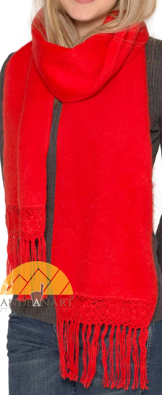 AndeanArt – wholesale Halsduk - Dam – Handvirkade BLOMMOR Alpacka halsduk av Alpaca Carrasco6