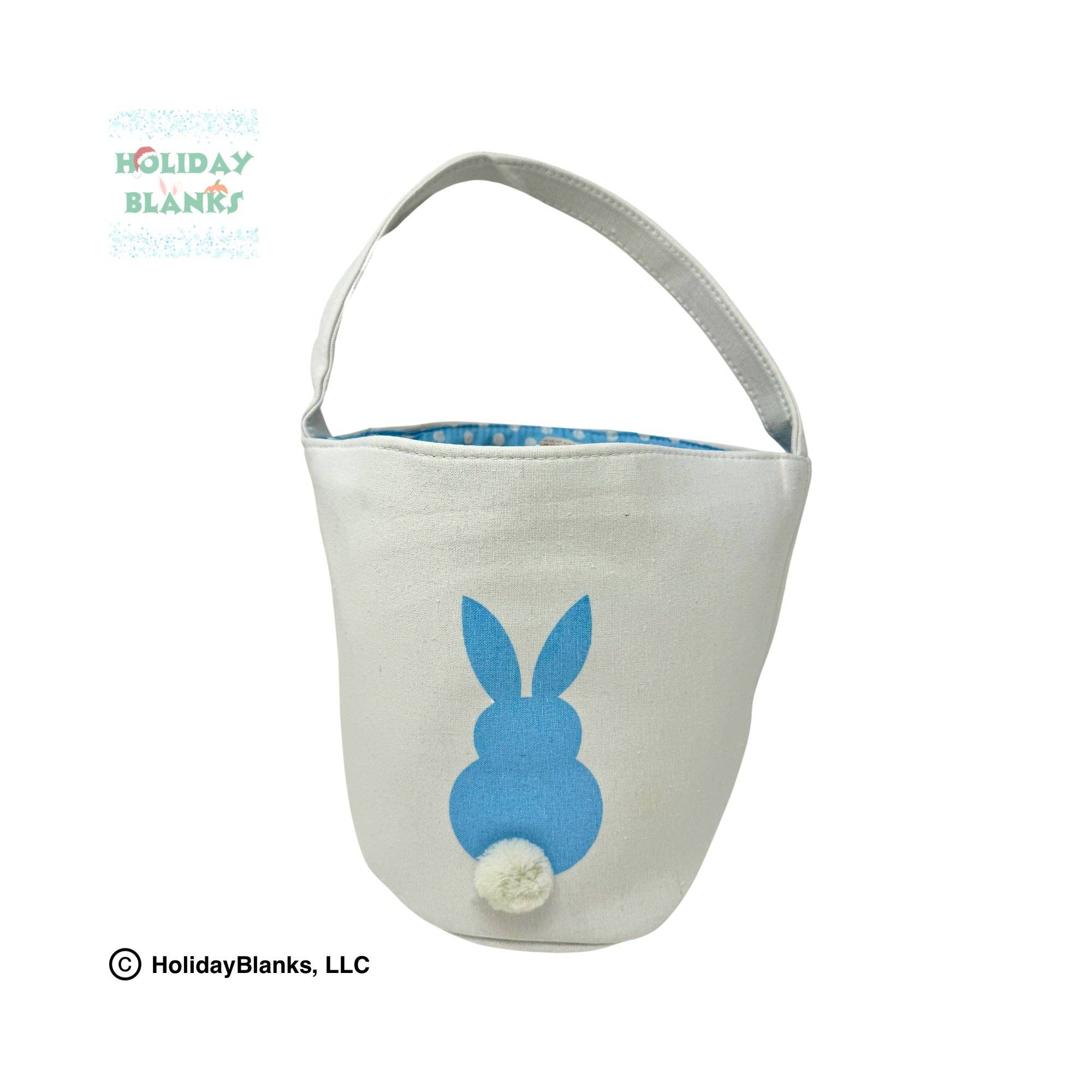 Holiday Blanks - Vente Panier – enfant et bébé - Seau de Pâques brodé blanc avec lapin imprimé, fu0