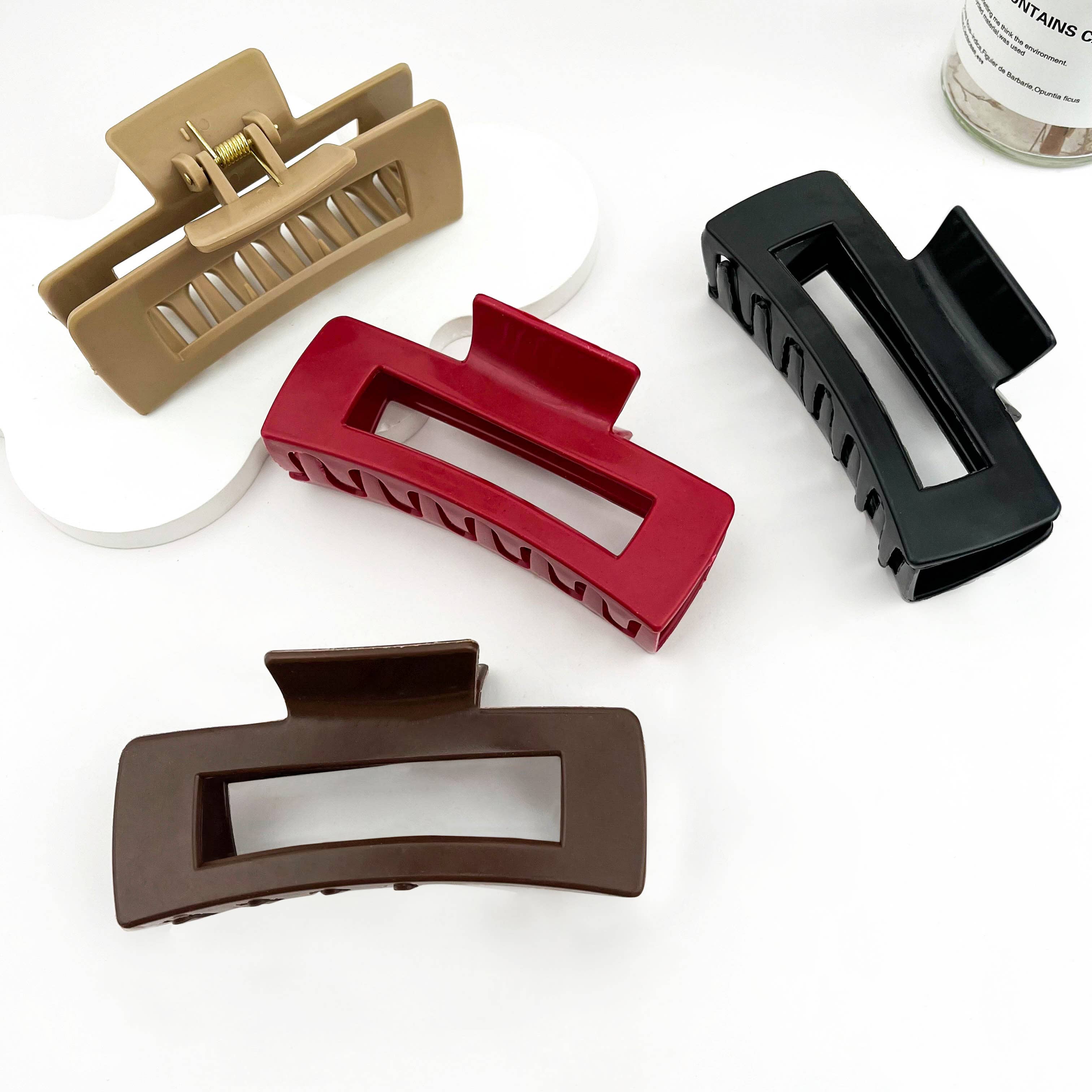 mildstyles - Wholesale Hair Clip - Women's - Soft Silicone Hollow Rectangle Hair Claw – Durable & Protect10