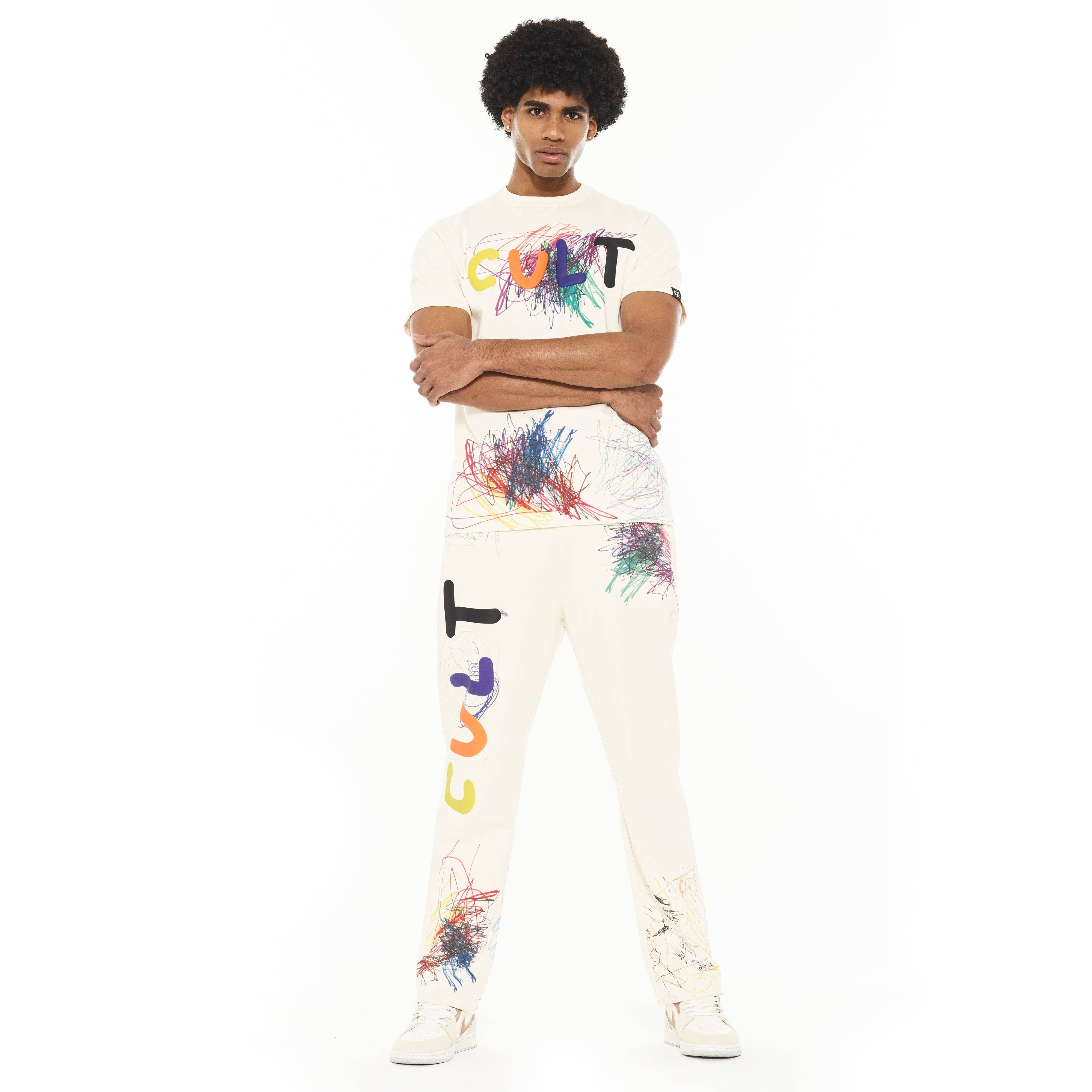 Cult's Open Hem Sweatpants in Winter White for wholesale on Faire4