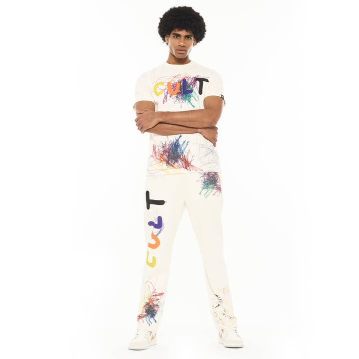 Cult's Open Hem Sweatpants in Winter White for wholesale on Faire4