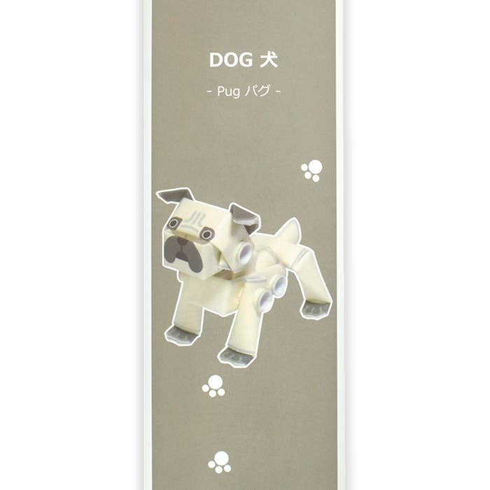 Magnote - Wholesale DIY Craft Kit - PIPEROID animals Dogs Pug - paper craft kit from Japan