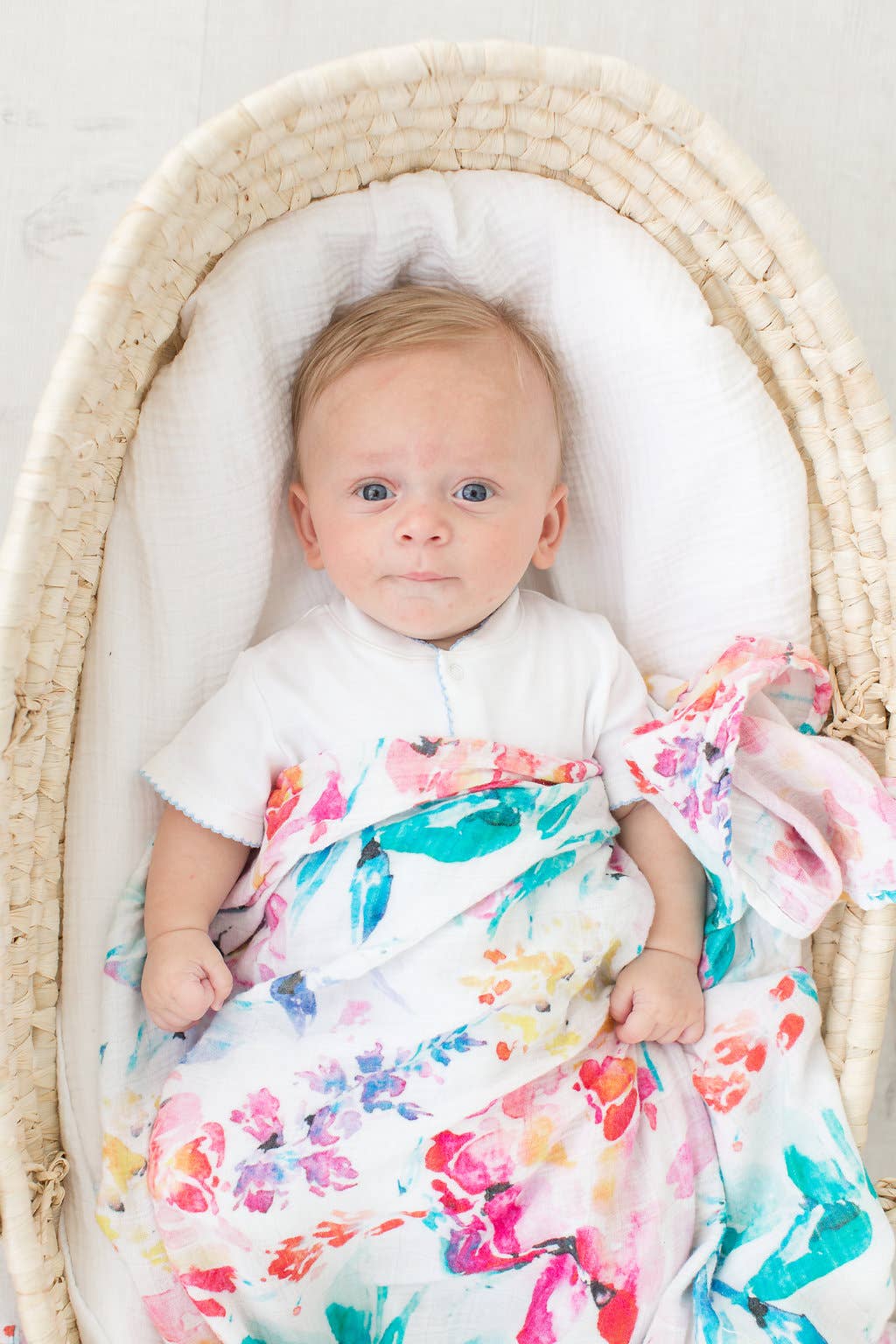 Stroller Society - Wholesale Swaddle - Baby - Baby Blankets Bamboo and Organic Cotton Muslin Flora