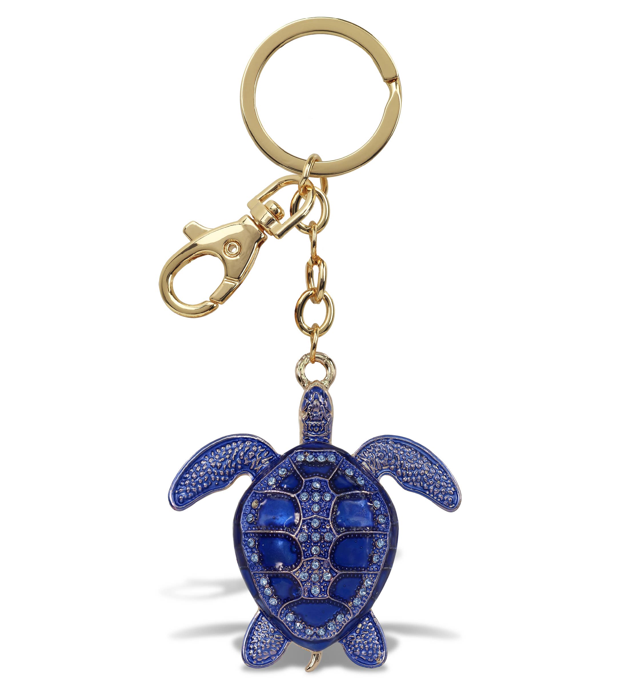 Cota Global - Wholesale Keychain - Unisex - Gold Sparkling Charms - Blue Sea Turtle0
