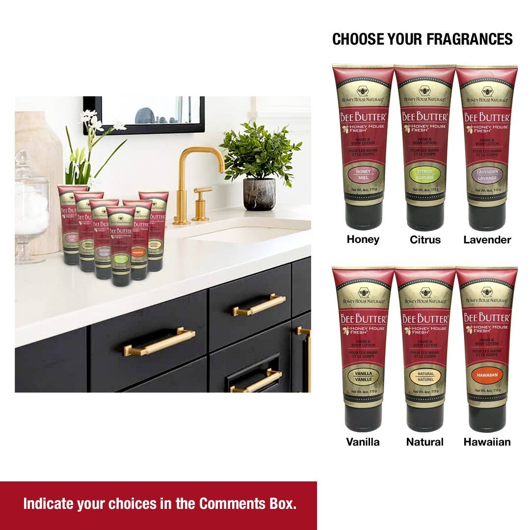 Honey House Naturals - Wholesale Body Balm/Butter - Bee Butter Cream TUBE - Set of 24 - 3 FREE Testers9