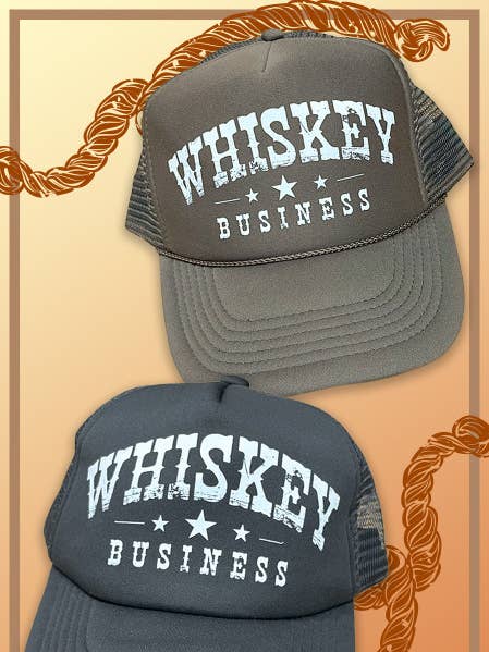 Whiskey Business Trucker Hat for wholesale by Sugar Stitch