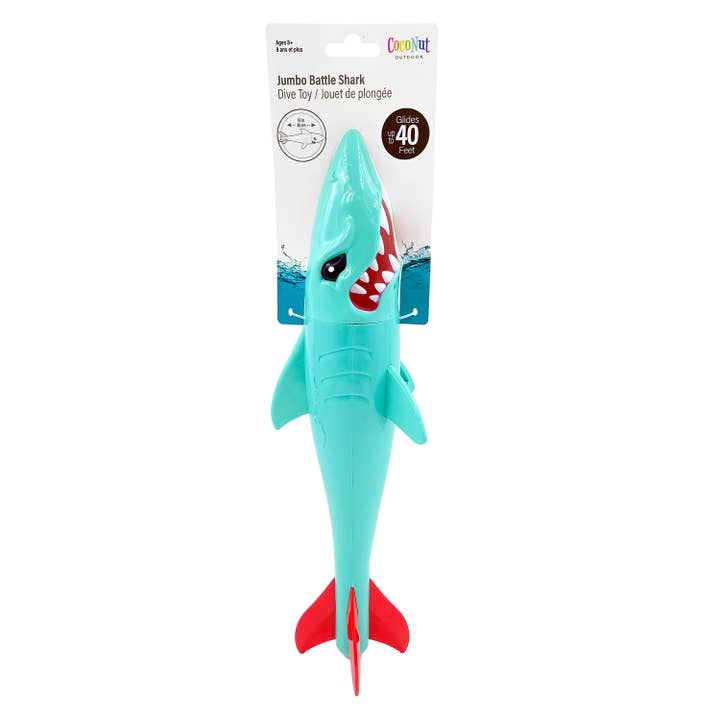 Coconut Outdoor - Wholesale Beach/Pool Toy - Kids & Baby - 18" Jumbo Battle Sharks Dive Toys Assortment