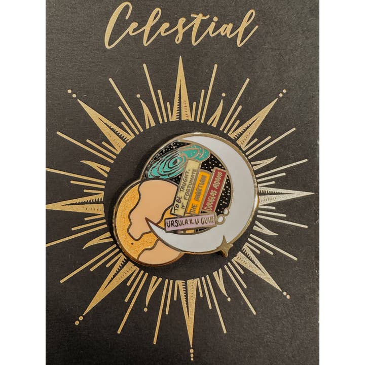 Belle's Books & Candles - Wholesale Lapel pin/button - SciFi Pin | Science Fiction Book Enamel Pin Badge1