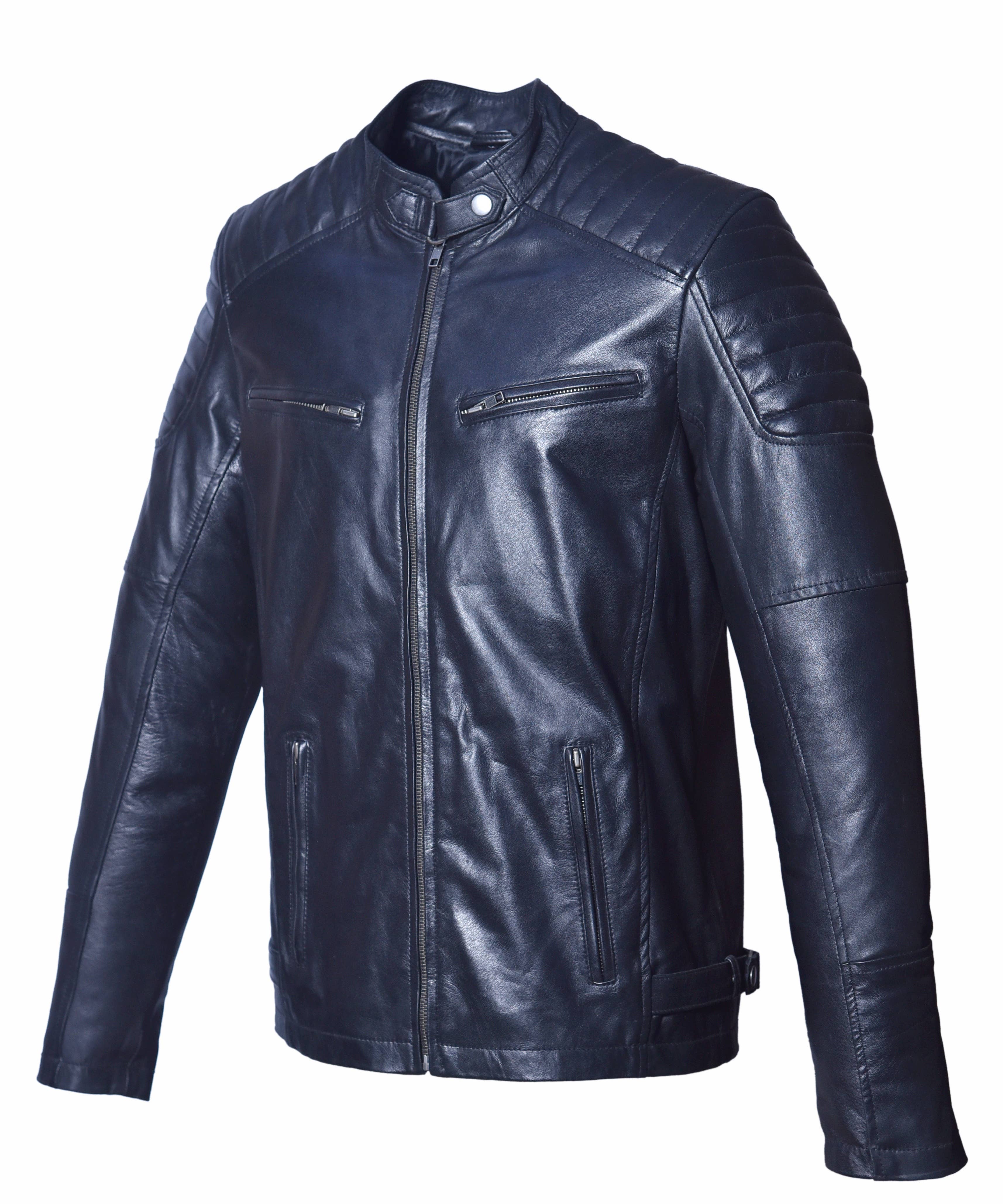 Urban 5884 Amsterdam | Leather jackets – wholesale Motorcykeljacka - Herr – Urban 5884 Ralph bikerjacka i lammskinn för herr i denimstil8