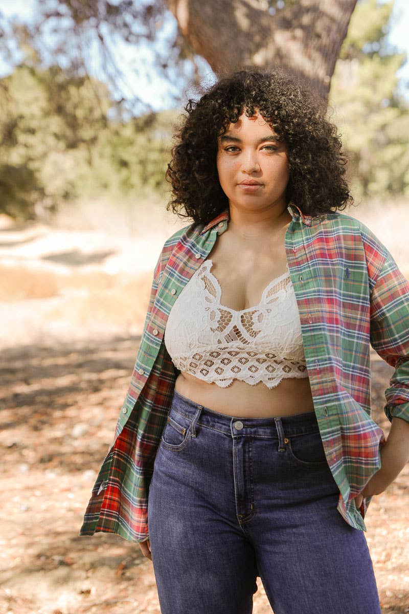 Leto Accessories - Wholesale Bralette - Women's - Crochet Lace Longline Bralette–XL, Padded, Stylish Comfort🌼0