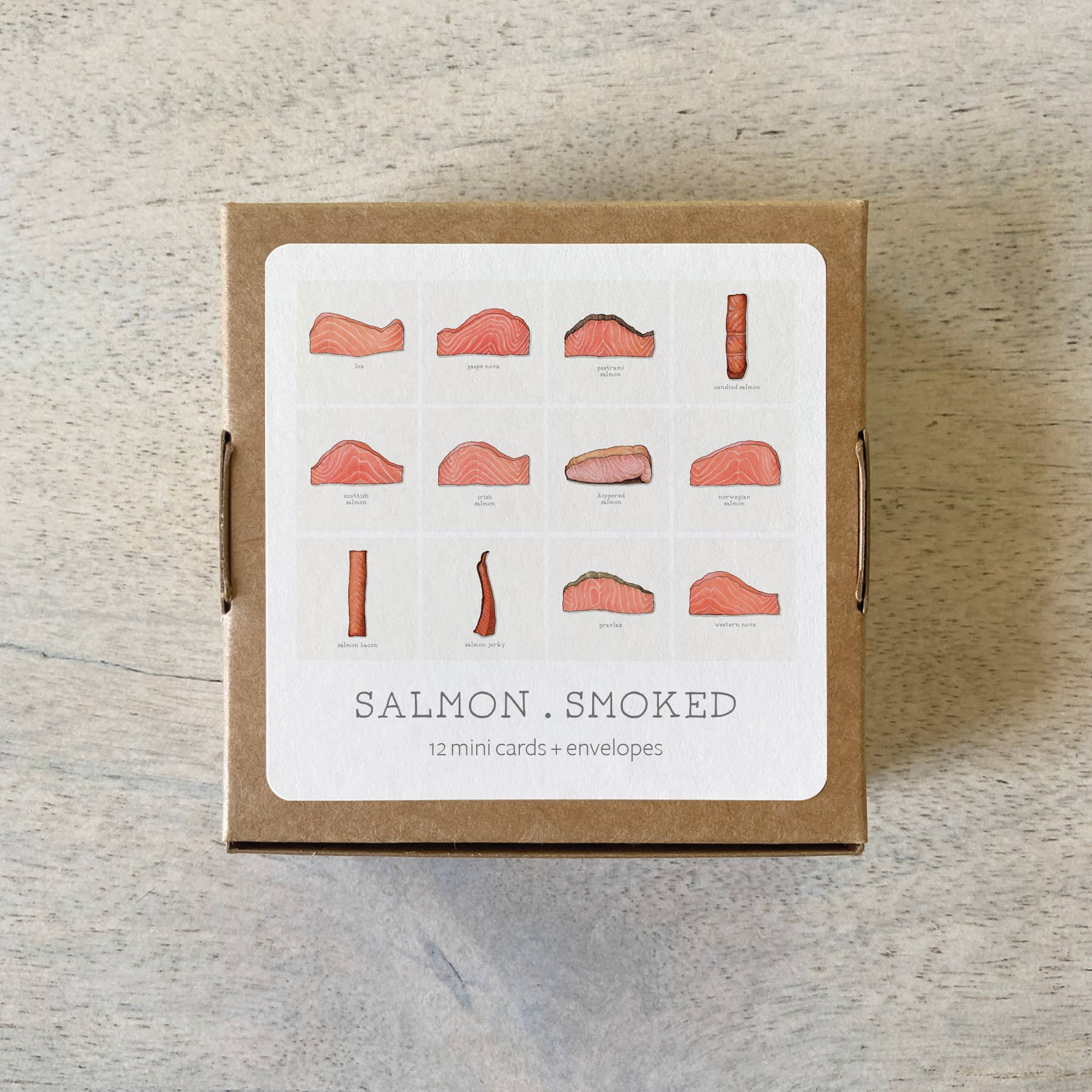 Yeesan Loh - Wholesale Stationery/Notecard Set - Mini Cards Set / Fish . Salmon (Smoked & Cured)5