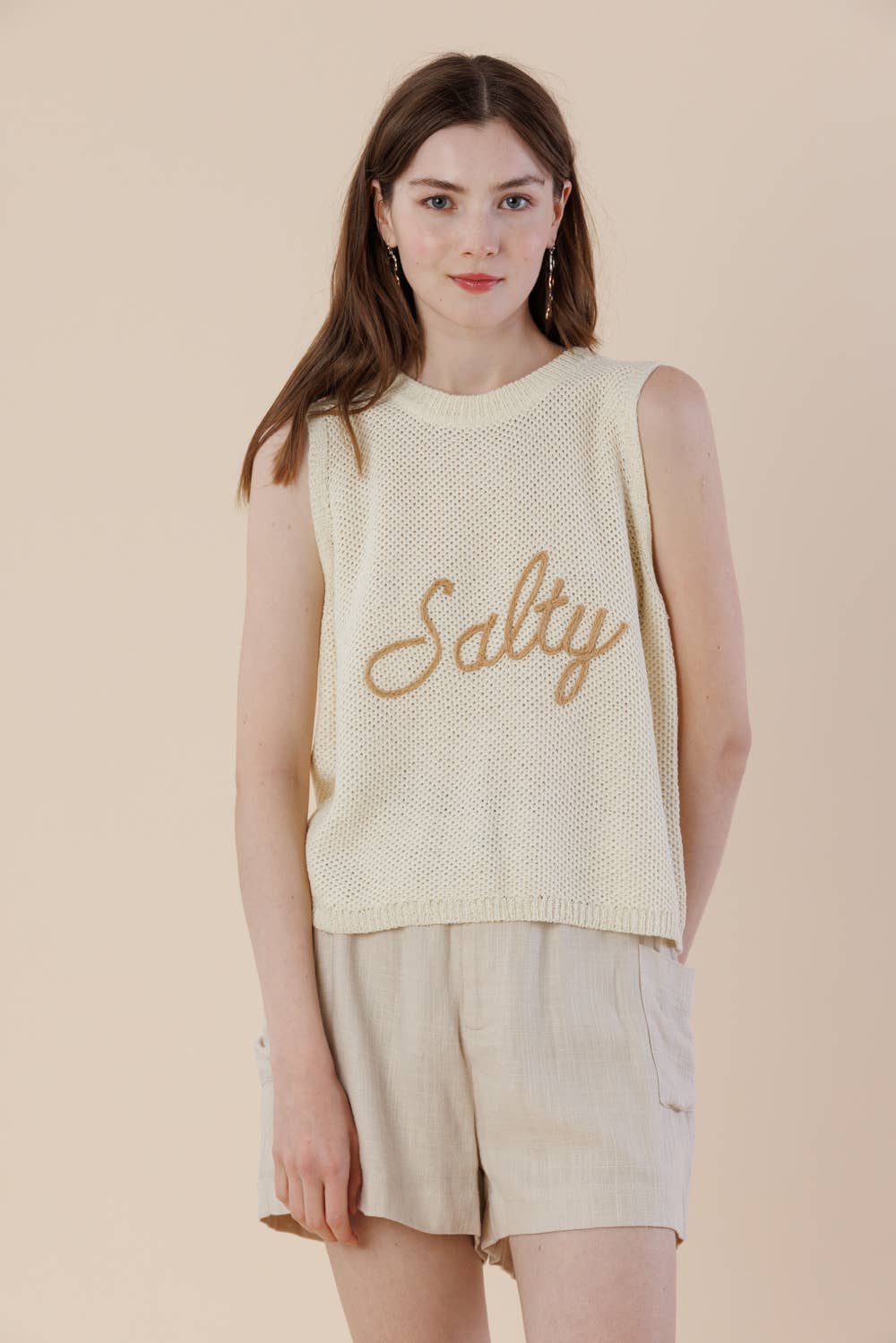 A & SHE – Großhandel T-Shirt – Damen – Salty Strickpullover-Top – Ärmellose Sommerweste11