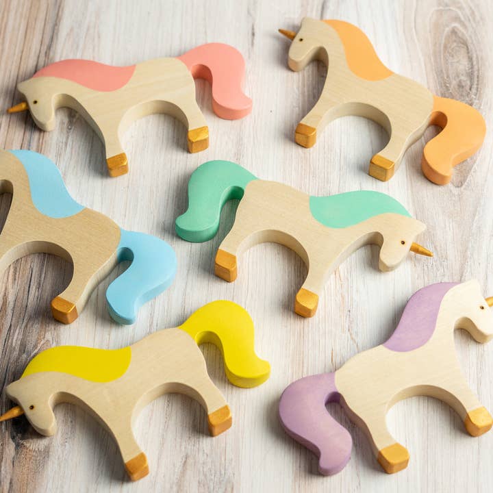 PoppyBabyCo – Engroshandel Trælegetøj - Børn – Waldorf stort træ Unicorn legetøj