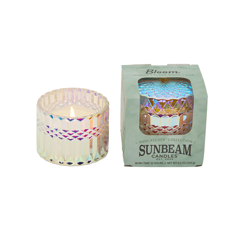 Sunbeam Candles, Inc – wholesale Jar/filled candle – Bloom - Jasmine, Ylang Ylang & Dew (3 boxed jars/case)1