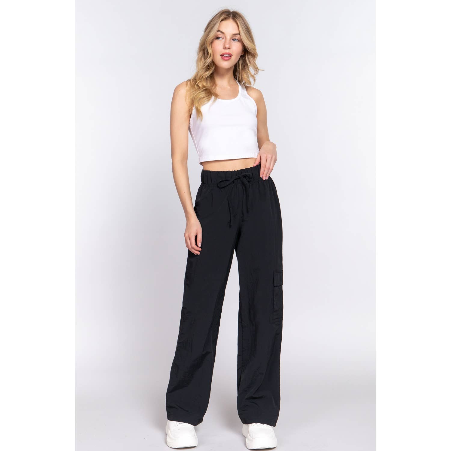 Apolline - Wholesale Pants - Women's - WAIST ELASTIC CARGO PARACHUTE PANTS0