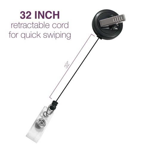 Bonitas International - Wholesale Badge Accessory - Women's - Basic Black Retractable Badge Reel1