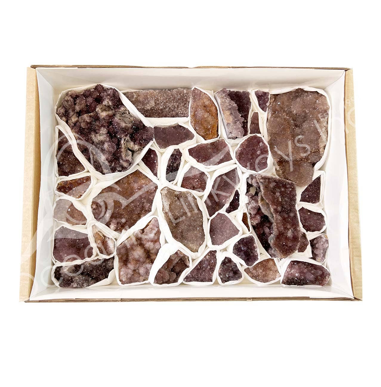 Oceanic Linkways Inc – Großhandel Spiritueller Stein/Kristall – DRUSE - AMETHYST, TÜRKISCHE B-QUALITÄT, 0,5-4" (KG)0